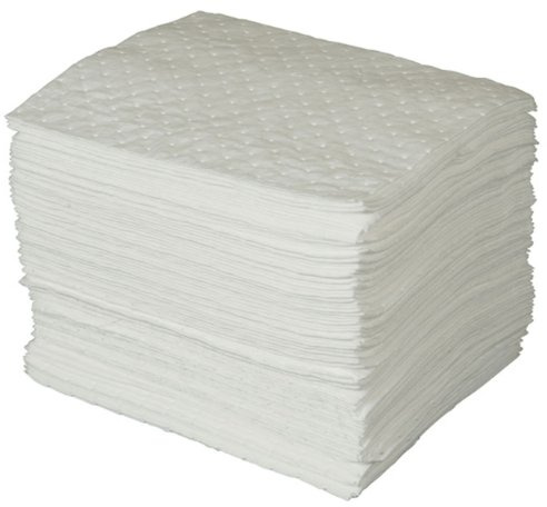 Brady SPC BPO100 15 x 17 Heavy Weight Economical Oil Only Absorbent Pads - 100 ct