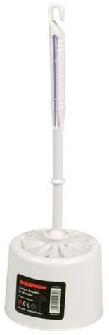 SupaHome Standard Plastic Toilet Brush Plus Holder White 841977