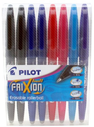 Pilot Frixion Erasable Rollerball 0.7 mm (Pack of 8) - Assorted
