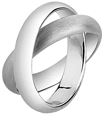 Nenalina Ring Silber 925 Damen Silberring Damenring gebürsteter Oberfläche Zweierring