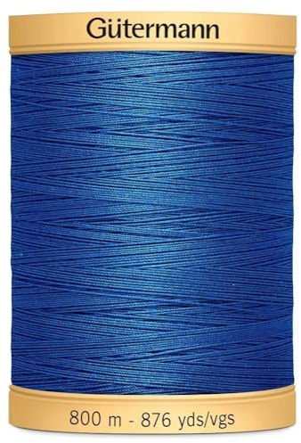 Gutermann Natural Cotton Thread for Hand or Machine Sewing, Quilting, Decorative Embroidery or Applique - Colour 7000-1 x 800m Spool