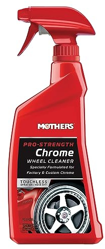 Mothers Pro-Strength Chrome Wheel Cleaner, 24 oz. — Safely Cleans Chrome & Roughcast Aluminum Mag Wheels, Removes Brake Dust, Grease, Dirt & Grime with Easy Spray-On, Hose-Off Formula (05824)