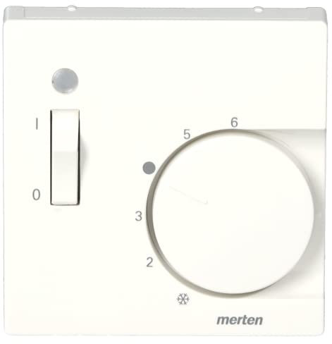 Schneider Electric Merten Zentralplatte für Raumtemperaturregler-Einsatz mit Schalter, System M, polarweiss glänzend, Artikelnummer 534819
