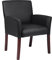 Boss Office Products B619 Gästesessel mit Armlehnen, Mahagoni-Optik, Schwarz
