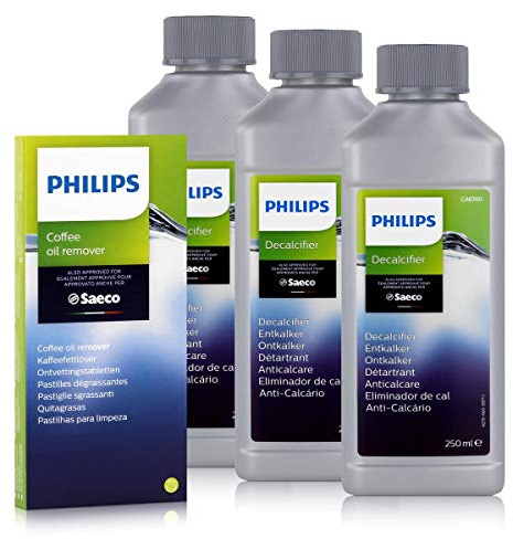 Reinigungs / Pflege - Set von Saeco für Kaffeevollautomaten, Kaffeeautomaten(M, 3 Flasche Saeco )