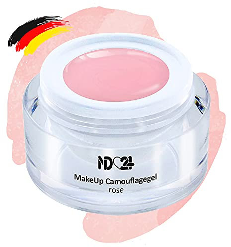 ND24 NailDesign – Make Up Camouflage Gel für Gelnägel – Cover Gel für eine Nagelmodellage wie im Nagelstudio – Aufbaugel für Babyboomer Nägel – Made in Germany & vegan (5ml | rose)