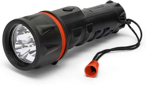 Velamp IRUB2LED TasChenlampe aus Gummi mit LED, 2 Batterien D