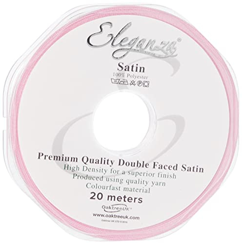 ELEGANZA Double Faced Satin Ribbon 6mm x 20m Fashion Pink No.22