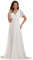 Ever-Pretty Damen Abendkleid Frau A-Linie Chiffon Brautjungfernkleid V Ausschnitt Hochzeit Bodenlang Weiß 42
