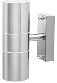 Smartwares GU10 Fassung Aussenleuchte-/ Wandleuchte, Edelstahl, Uplight, Downlight 7,5 x 21x 13 cm