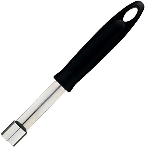 KitchenCraft Apfelentkerner, Edelstahlkopf, 2.5 x 5 x 25.2 cm, Silber/Schwarz