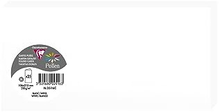 Clairefontaine 2516C Packung mit 25 Doppelkarten, gefaltet, 210g, in Format DL, 106 x 213mm, weiss