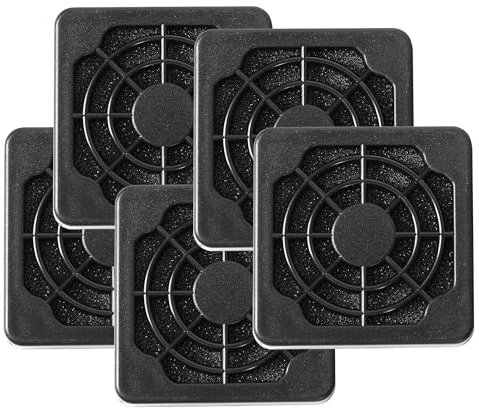 sourcing map 5 PCS Black PC Fan Dust Filter Dust Proof 40mm Computer Fan Filter Grills Plastic Fan Shield Filter Mesh