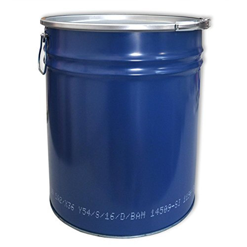 plasteo Tonneau, Baril, fût métallique Bleu avec Couvercle 30 L (23020)