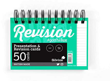 Luxpad A6 Wirebound Revision & Presentation Cards - White. 50 Lined Cards Per Pad (6x4)