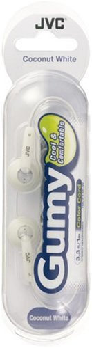 JVC Portable Gummy Earbud Headphones (White) Circumaural Blanco - Auriculares (Circumaural, Alámbrico, 109 dB, 1,19 m, 5,386 g, Blanco)