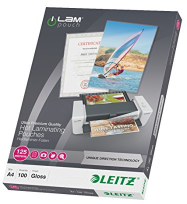 Leitz iLAM UDT Kunststoffhüllen, 100 Stück – Kunststoffhüllen (transparent, EVA (Ethylen-Vinylazetat), Polyethylenterephthalat (PET), glänzend, A4, 222 mm, 309 mm)