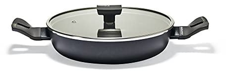 Moneta Nova Protection Base Tegame con Coperchio, Alluminio, Nero, 24 cm