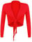 Glamexx24 Damen elegante Bolero Jäckchen Langarm Achselzucken Strickjacke BL0001, Rot, Gr.- S/M
