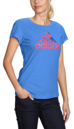 adidas – Maglietta Performance con Logo per Donna, Uomo, T-Shirt Performance Logo, Blu/Rosa, S