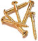 6x Guitar bridge or tremolo fixing screws dome head in gold 3.5mm x 25mm