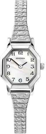 SEKONDA Damen Quarzuhr mit Perlmutt-Zifferblatt Analoganzeige und silbernem Edelstahlarmband 4623.2700000000004