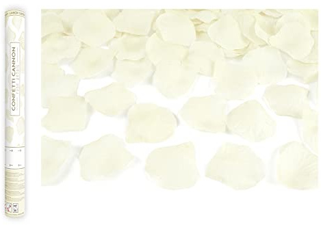 PartyDeco 40cm Rosenregen Rosenblätter Rosenshooter Konfettikanone Hochzeit Creme