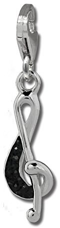 SilberDream schwarz Charm Notenschlüssel Zirkonia Silber Damen Anhänger GSC578S Silber Charmsschmuckanhänger