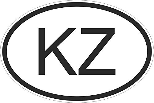 Flag Country Code Oval Sticker Sticker Car Bike Kazakhstan Kazakh KZ
