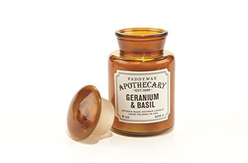 Paddywax Apothecary Glaskerze Geranium & Basil 8 Unzen