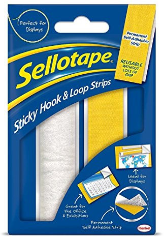 Sellotape Sticky Hook and Loop Strips in a Wallet 20x450mm Ref 1445183