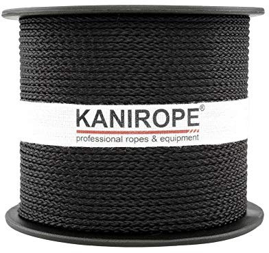 Kanirope® Corde Cordage PP Polypropylène MULTIBRAID 1mm 500m Noir (1811) tressée