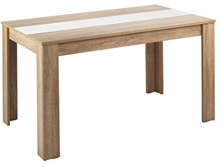byLIVING Esstisch NORI / Moderner Küchentisch in Sonoma Eiche, Wendeplatte weiß/schwarz, Holzwerkstoff, braun, 160 x 90, H 75 cm