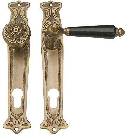 Wohnungstür Türbeschlag Jugendstil Messing antik #13-3a-AE-72