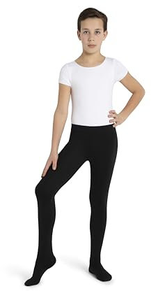 Capezio Jungen Tactel Tight mit Fuß, schwarz, Medium