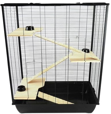 Jaula para Animales pequeños, 78 x 48 x 97 cm, Color Negro