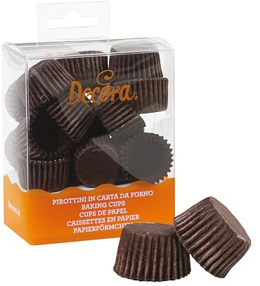 DECORA, 0339630 Pirottini Bon Bon Bruno, Comodissimi Pirottini in Carta da Forno, per Cuocere, Presentare e Regalare Bon Bon, Resistono fino a 220°, In comodo Blister, 200 pezzi.