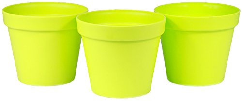 3-er Set Blumenkübel Blumentopf Pflanzkübel Pflanztopf Hellgrün 3 x 15 cm