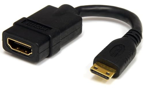 StarTech.Com HDACFM5IN 13 cm High-Speed HDMI auf HDMI Mini Kabel | Mini HDMI Stecker zu HDMI Buchse, Verlängerung, vergoldete Stecker, UHD