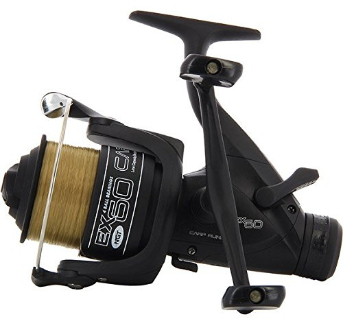 NGT Unisex Frl-EX60 4BB Twin Griff CARP Runner Spule mit 4,5 kg Line + Ersatzspule, schwarz, one Size