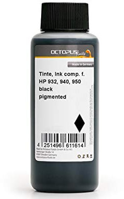 Nachfülltinte kompatibel für HP 932, 940, 950 Druckerpatronen schwarz pigmentiert, 250ml, für HP Officejet PRO 8000, 8100, 8500, 8600, 276, 251, 6100, 6600, 6700, 7110, 7610, kein OEM
