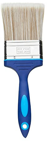 Fit For The Job 3 inch No Bristle Loss DIY Paint Brush For A Smooth Finish Painting with Emulsion, Gloss and Satin Paints on Walls, Ceilings, Furniture, Wood & Metal, 3 75mm