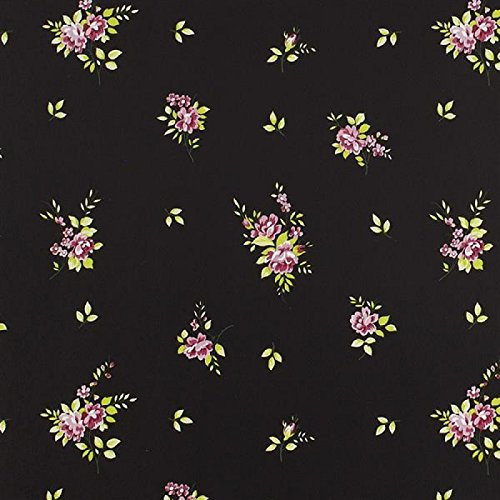 Landhaus Tapeten Blumen Dekor black