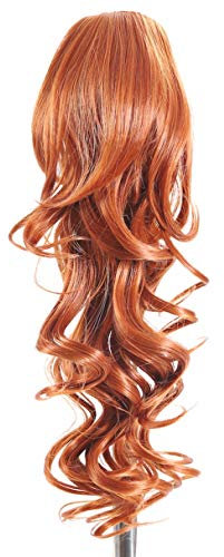 Prettyland - DH254 45cm Klammer gewellt Pferdeschwanz Zopf Haarverlängerung Haarteil- R01