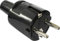as - Schwabe PVC Stecker - Schutzkontaktstecker mit doppeltem Schutzkontakt - Anschluss Leitungen bis max. 1,5mm² - 230V - 16A - IP20 - Schwarz, 62222