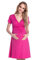 HAPPY MAMA Boutique Damen Viskosejersey Umstandskleid Schwangerschafts Kleid Kurzarm 108p (Fuchsie, 44, 2XL)
