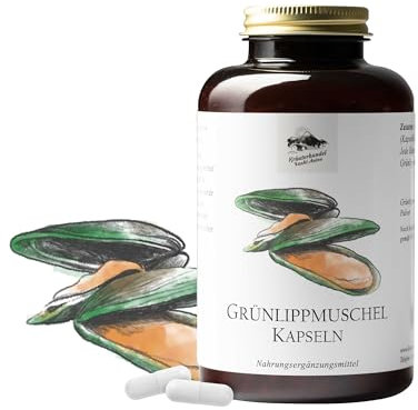 Grünlippmuschel Kapseln, 300 Kapseln für 3-5 Monate, Nahrungsergänzungsmittel mit Grünlippmuschel-Konzentrat, 500 mg pro Kapsel, Premium Qualität