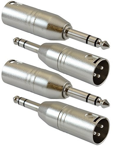 GLS Audio XLR Male to 1/4 Male Stereo TRS - 4 Pack