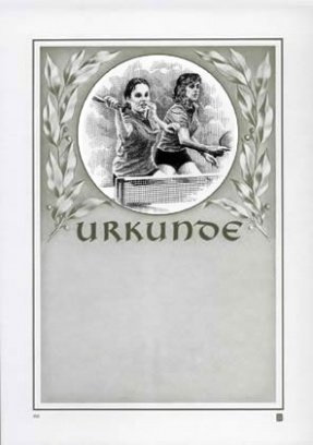 Albert Hoffmann Urkundenverlag Tischtennis / 100/1071 / Damen/Edelkarton (300 g/m²) 100 Stk