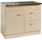 Spülenschrank Start mit 1 Tür, 2 Auszügen und 1 Auflagebecken Größe: 100cm W x 50cm T, Farbe: Buche